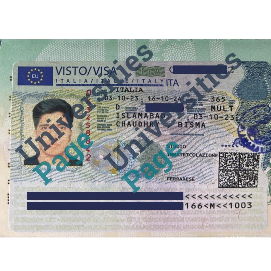 Success Story for Italy study visa by Universities page visa consultant in pakistan