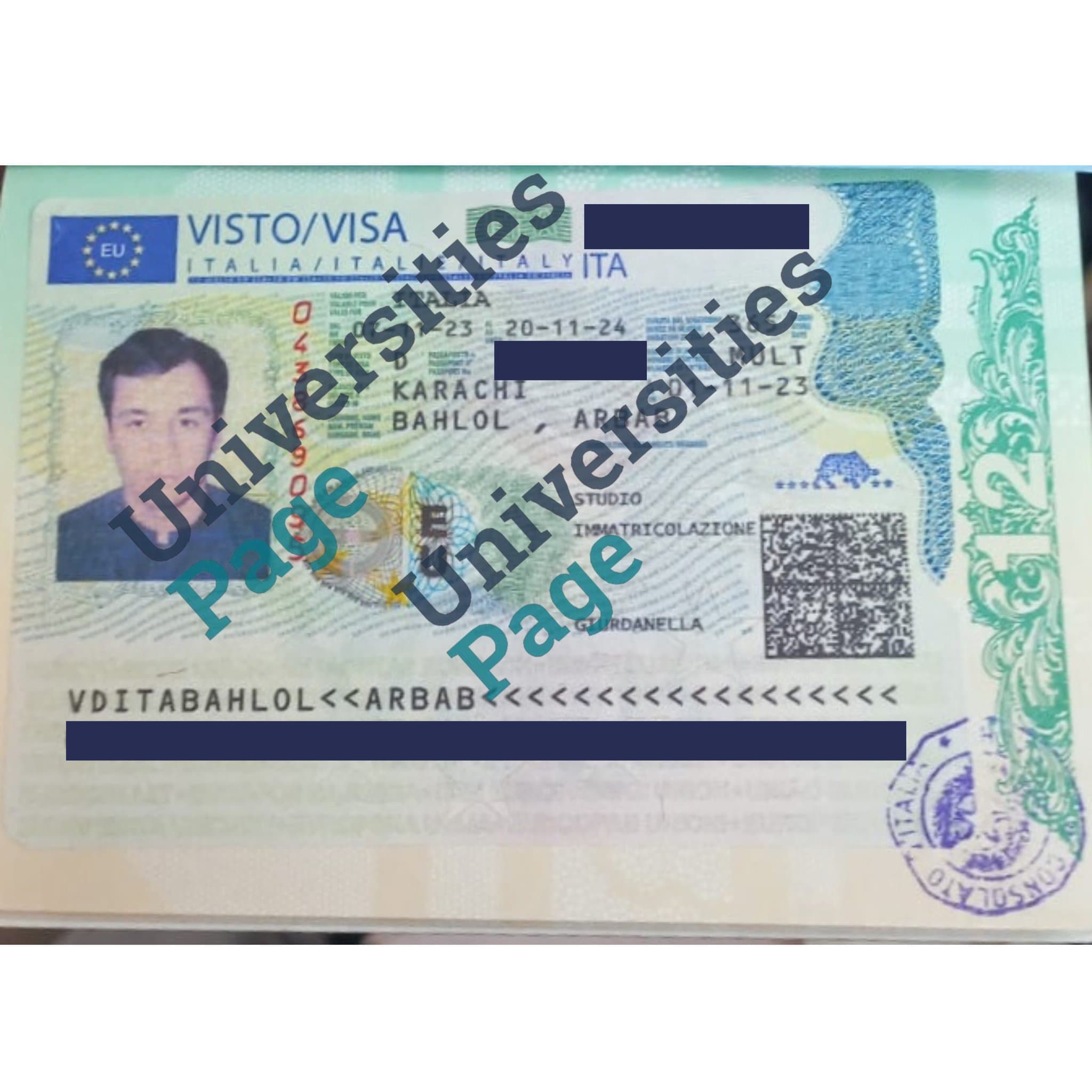 Success Story for Italy study visa by Universities page visa consultant in pakistan