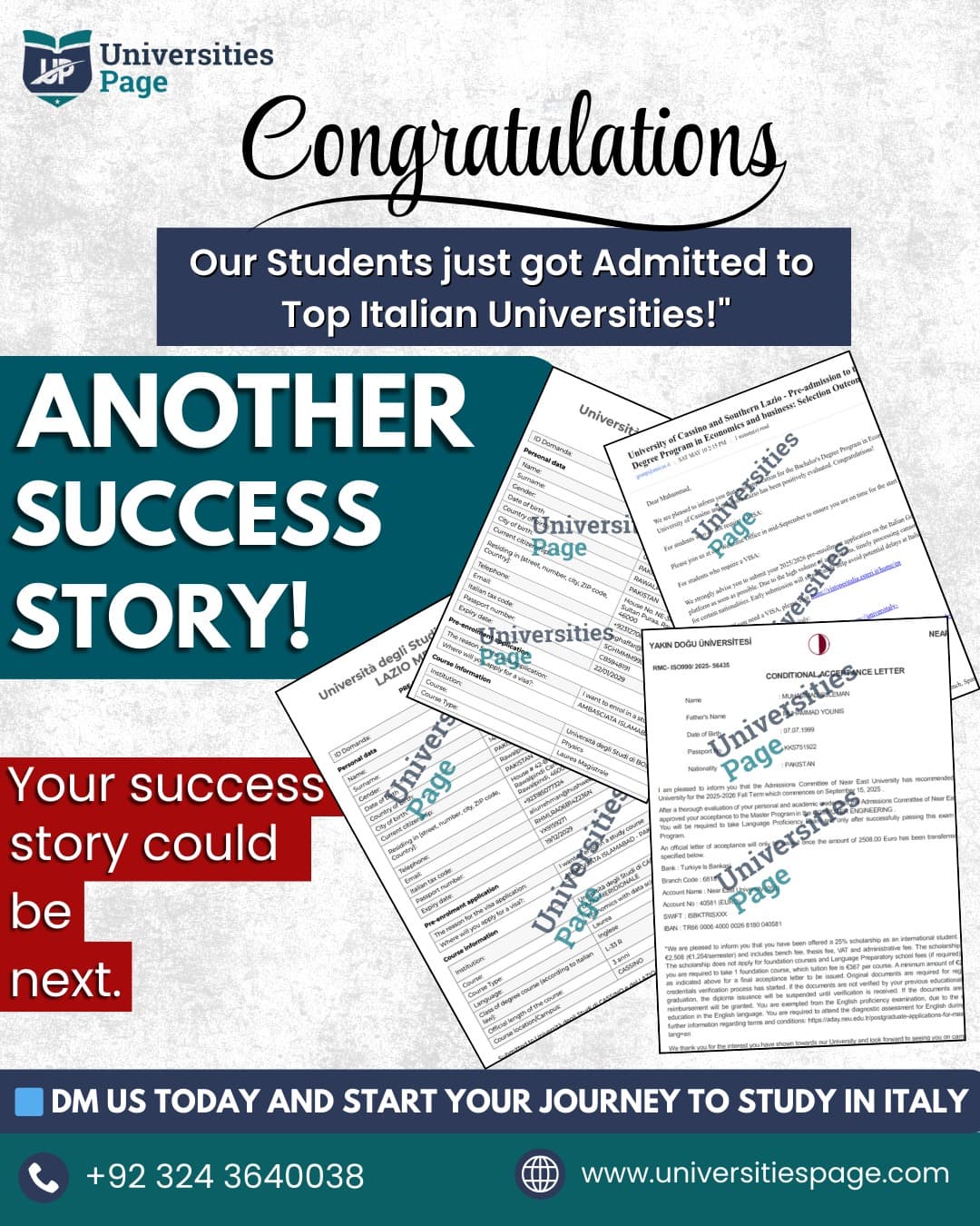 ITALY ADMISSION LETTER