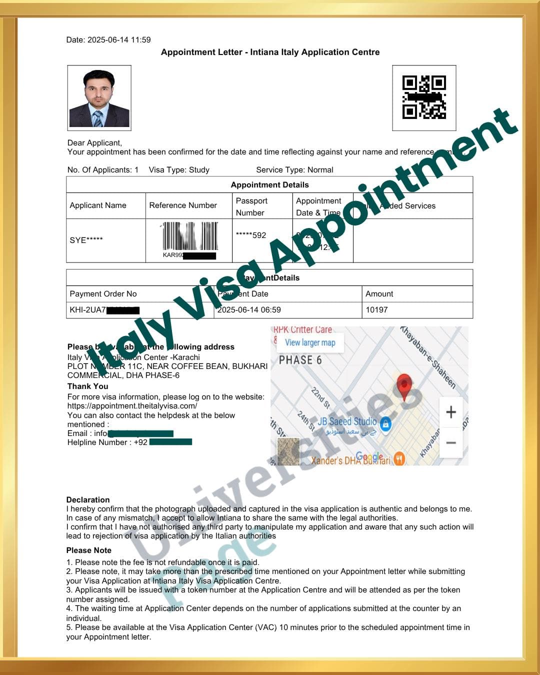 ITALY STUDY VISA APPOINTMNETS BY UNIVERSITIES PAGE