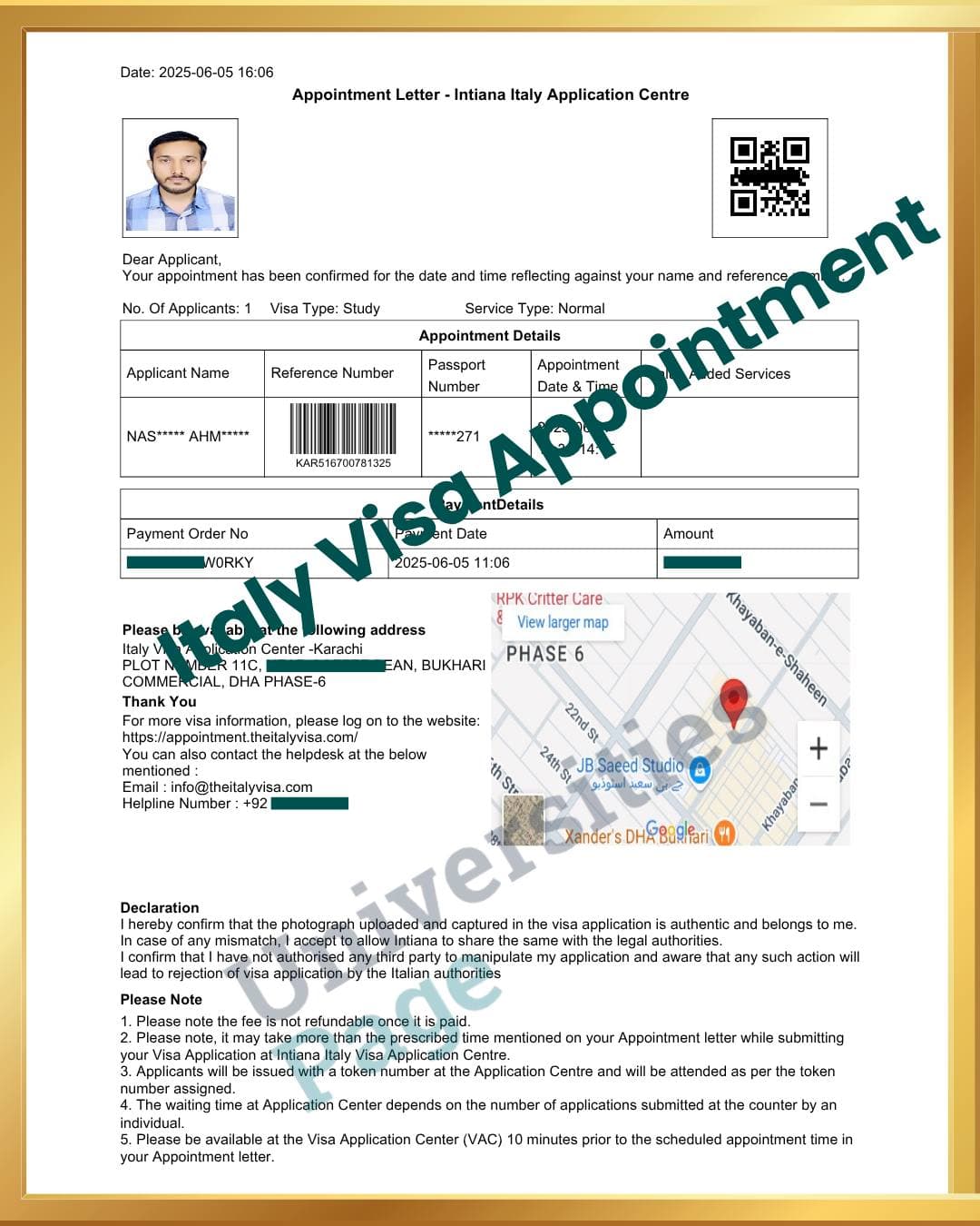 ITALY STUDY VISA APPOINTMNETS BY UNIVERSITIES PAGE