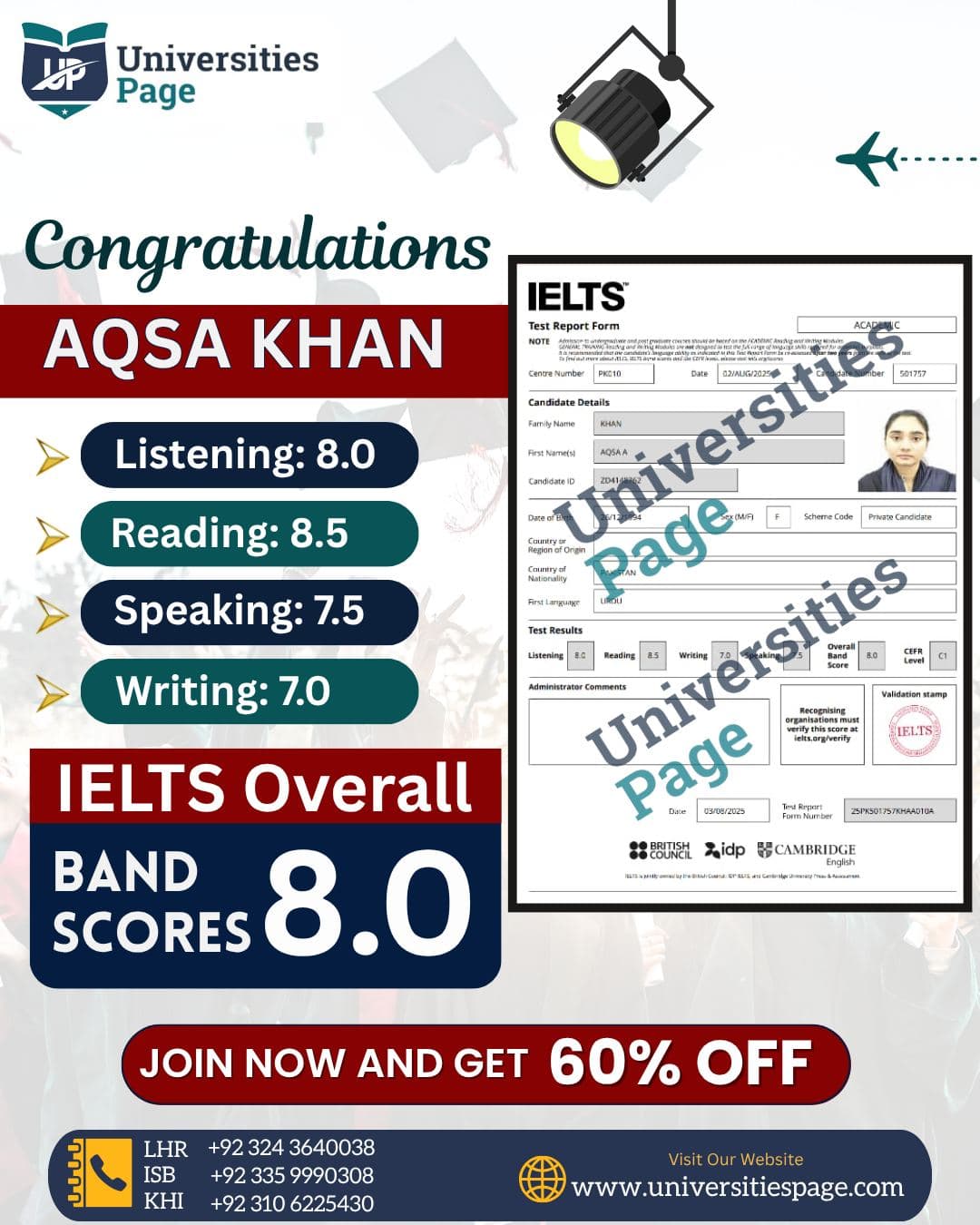 TOP IELTS TRAINING RESULT BY UNIVERSITIES PAGE